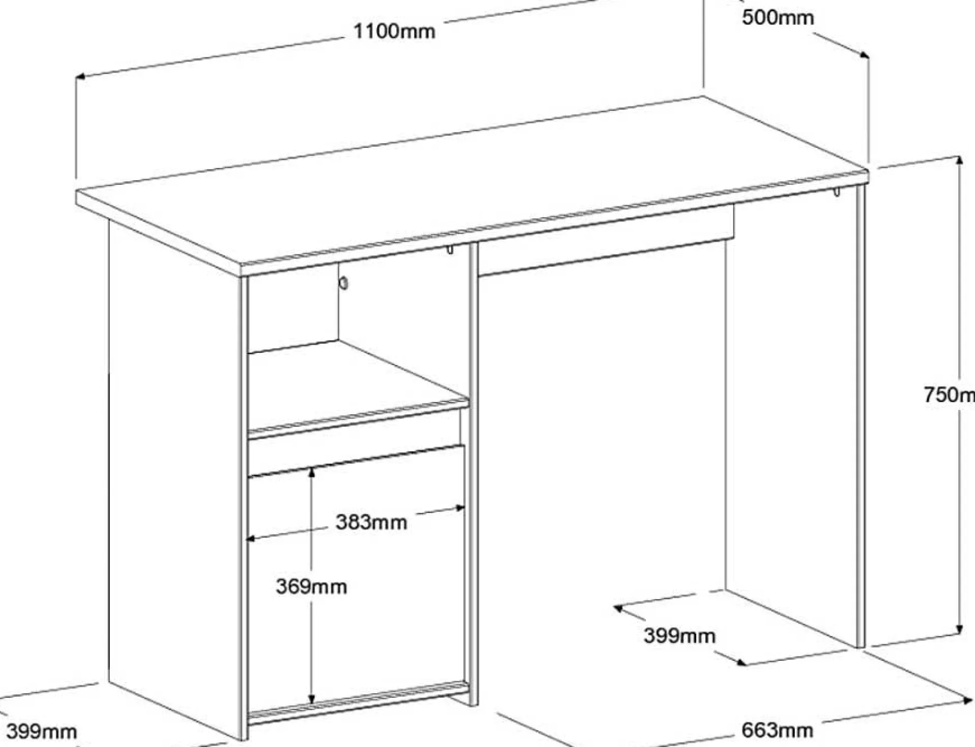 Kinder Parisot Schreibtisch Rue 110cm mit Schrank - /grau oder /rosa