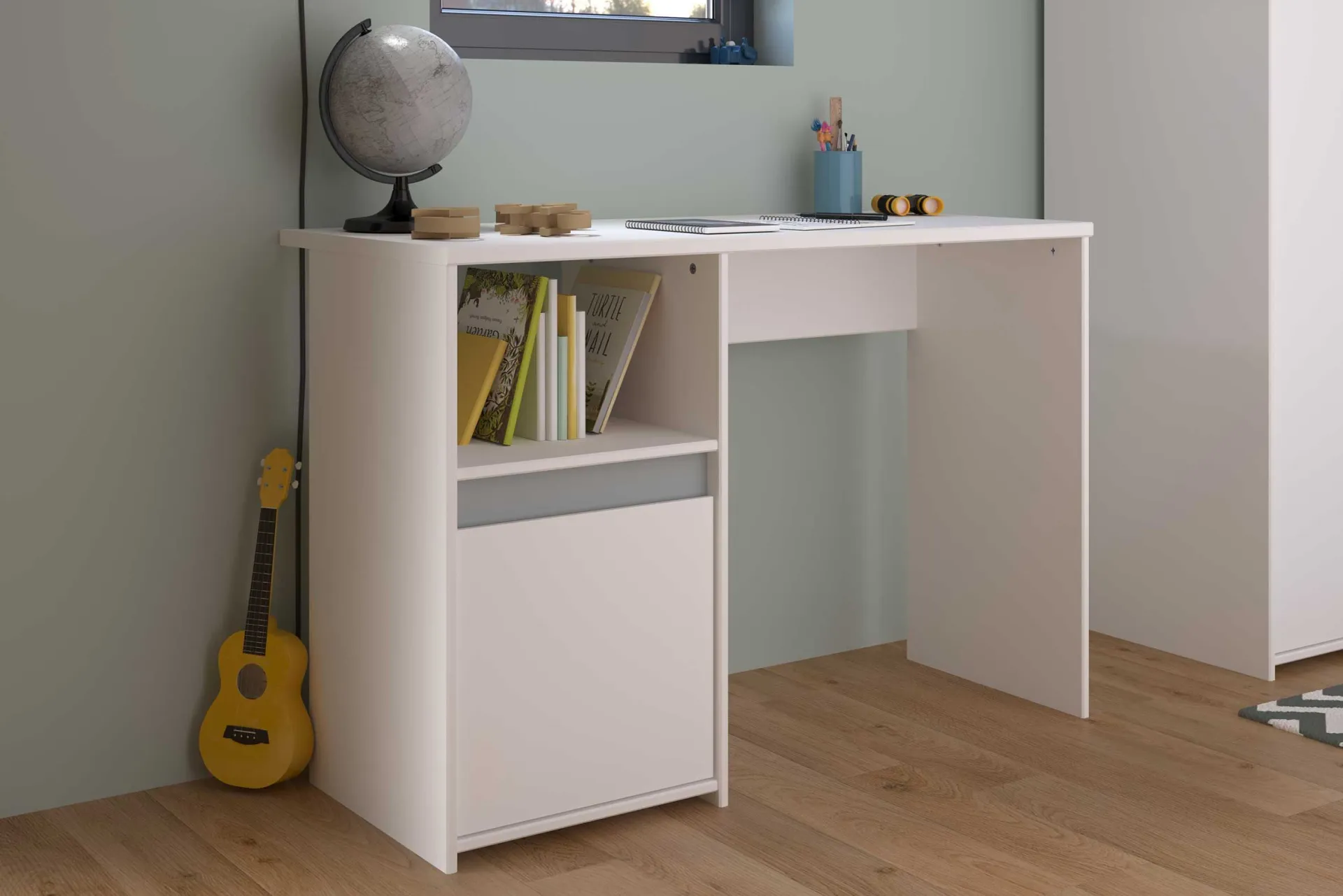 Kinder Parisot Schreibtisch Rue 110cm mit Schrank - /grau oder /rosa