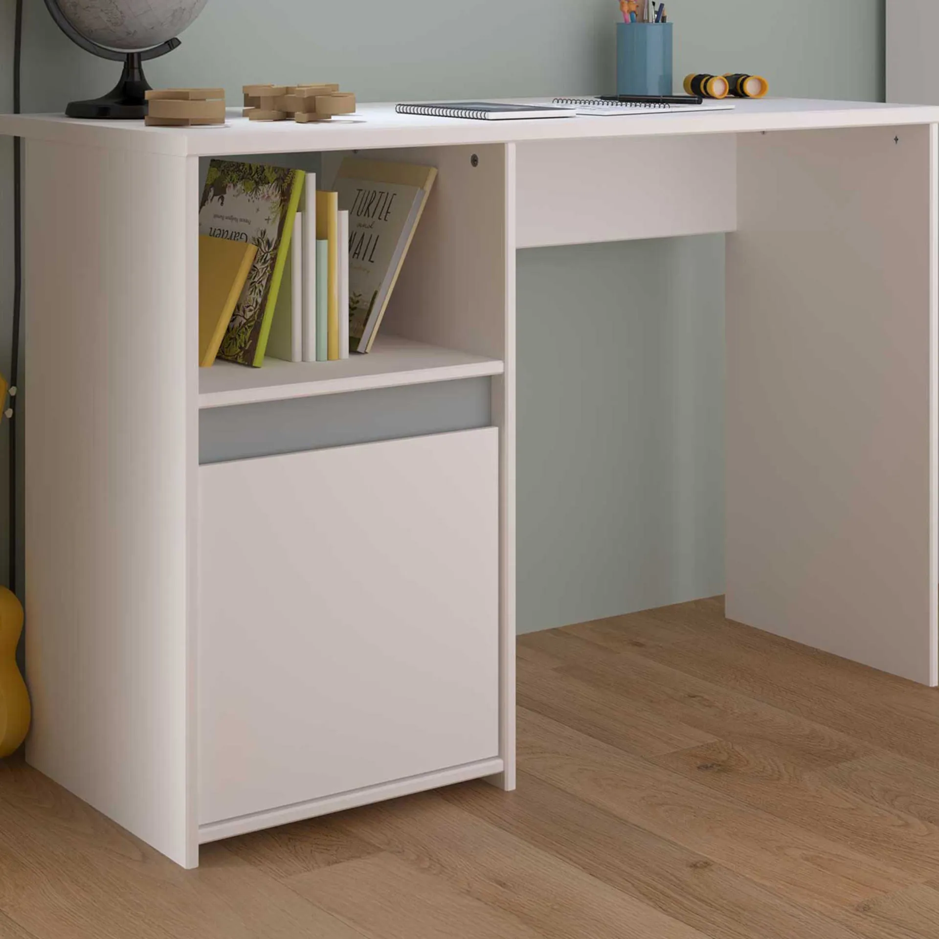 Kinder Parisot Schreibtisch Rue 110cm mit Schrank - /grau oder /rosa