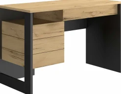 Gautier - Diagone Schreibtisch Rush 119cm, 1 Tür und 1 Schublade - Eiche Dekor/schwarz