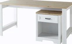 Schreibtischschrank Samine mit Schublade - weiß/Eiche