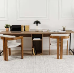Emob Schreibtisch Twin - 240x60x74cm - für 2 Personen - atlantic pine