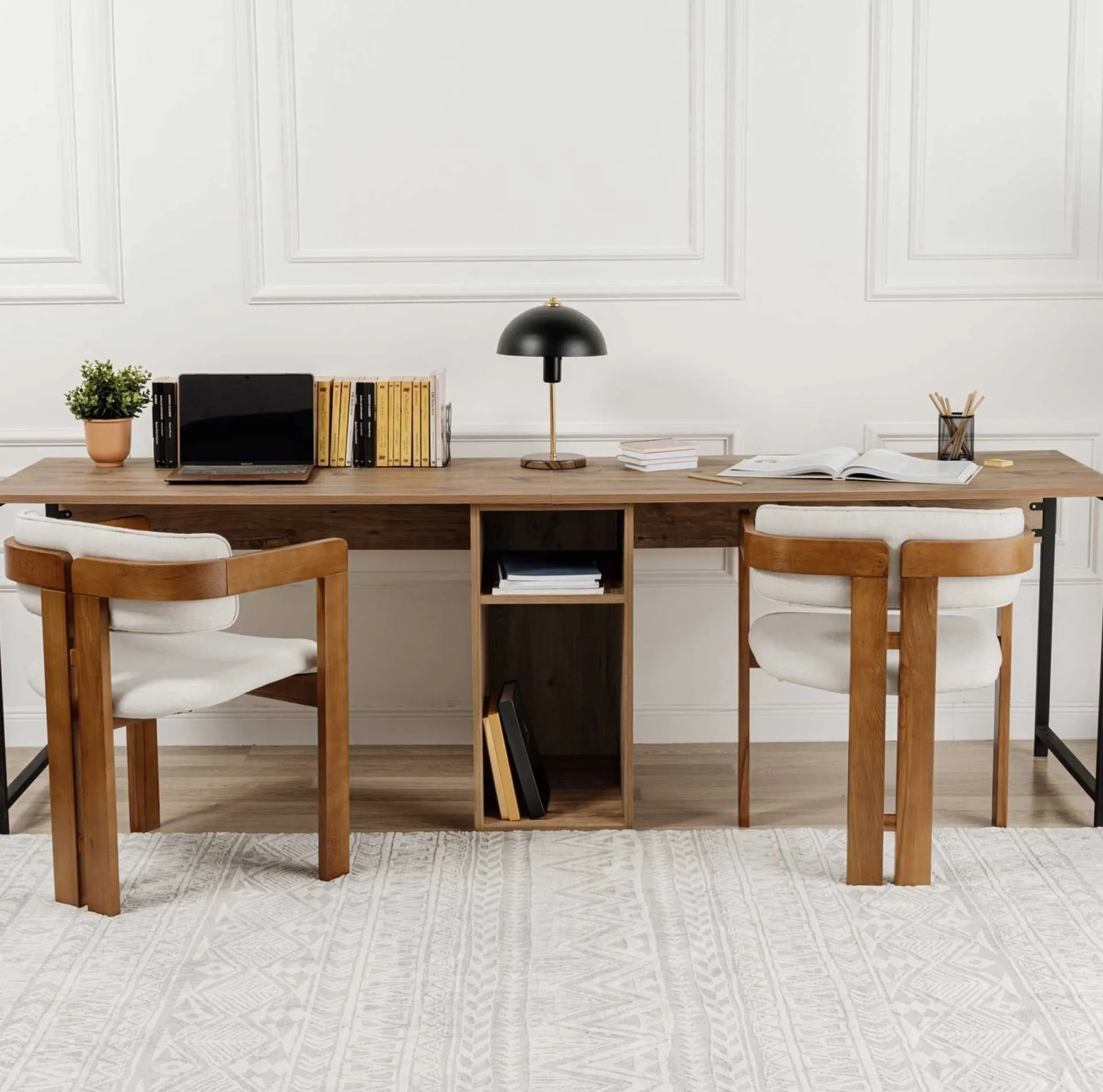 Emob Schreibtisch Twin - 240x60x74cm - für 2 Personen - atlantic pine