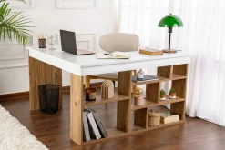 Emob Schreibtisch Vesper - 100% MELAMINE - Weiß - 72 x 120 x 130 cm