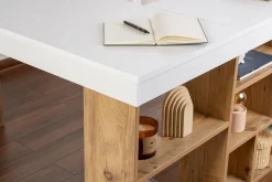 Emob Schreibtisch Vesper - 100% MELAMINE - Weiß - 72 x 120 x 130 cm