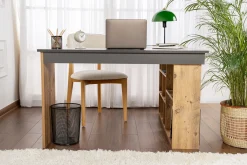 Emob Schreibtisch Vesper - 100% MELAMINE - Anthrazit - 72 x 120 x 130 cm