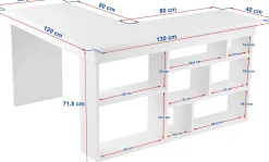 Emob Schreibtisch Vesper - 100% MELAMINE - Walnuss - 72 x 120 x 130 cm