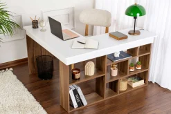 Emob Schreibtisch Vesper - 100% MELAMINE - Walnuss - 72 x 120 x 130 cm