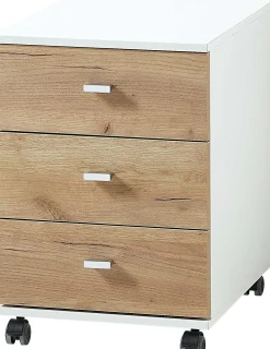 Schubladenblock Lloris 3 Schubladen - weiß/Eiche