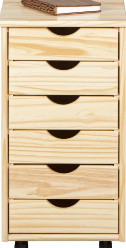 Schubladenelement Lena Holz auf Rädern - Kiefer