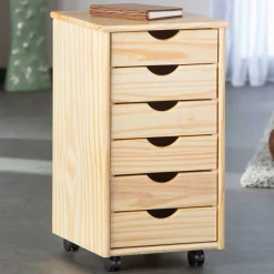 Schubladenelement Lena Holz auf Rädern - Kiefer