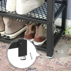 Schuhbank Bill 2 Ablagen - grau/schwarz