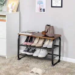 Schuhregal Elliot 2 Fachböden - braun/schwarz