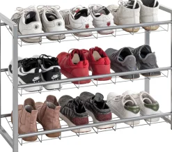 Schuhregal Leonore 80cm, 3 Fachböden - Aluminium
