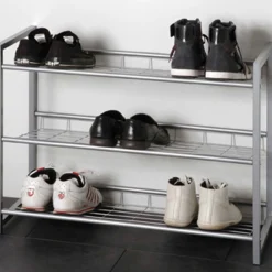 Schuhregal Leonore 80cm, 3 Fachböden - Aluminium