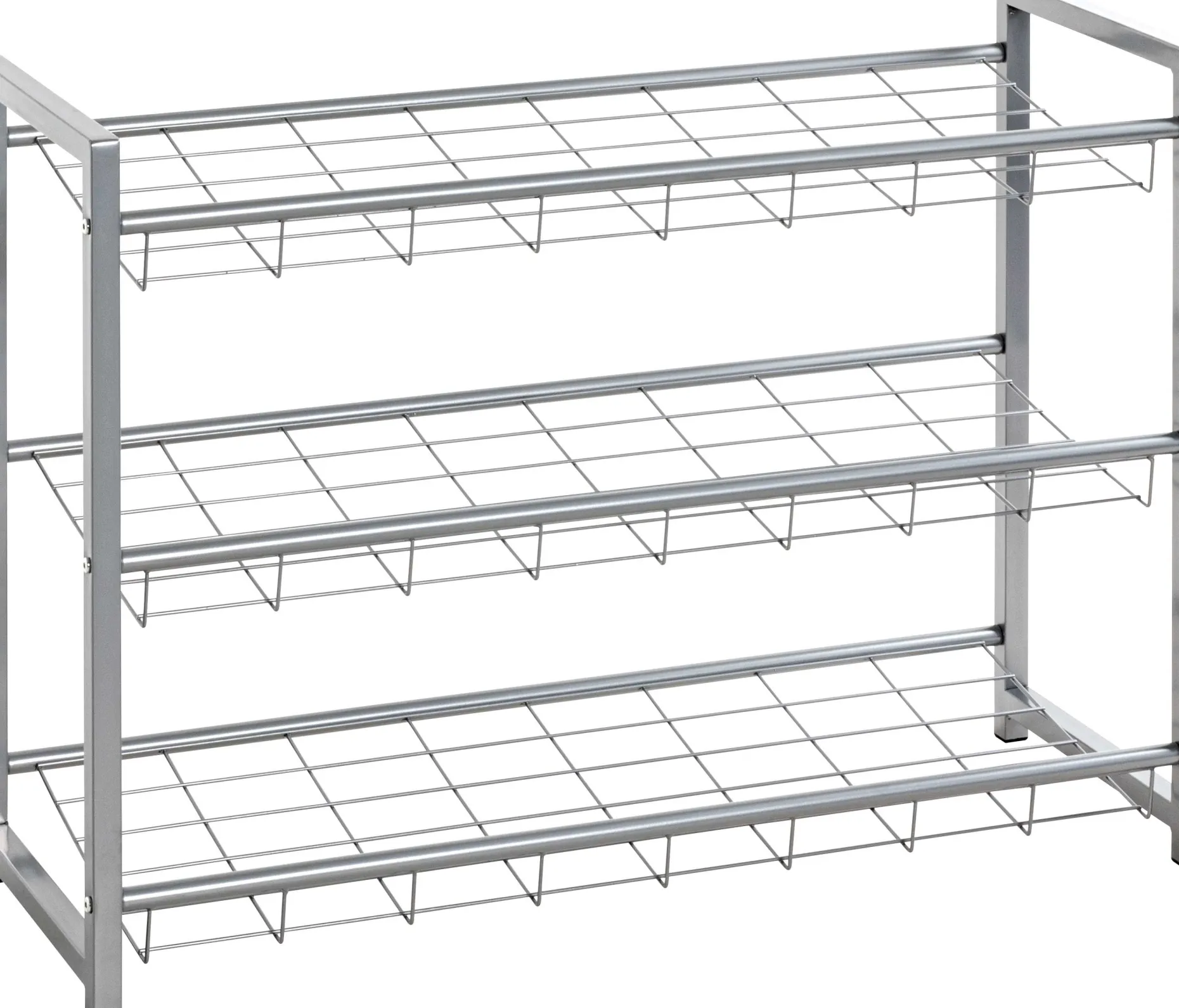 Schuhregal Leonore 80cm, 3 Fachböden - Aluminium