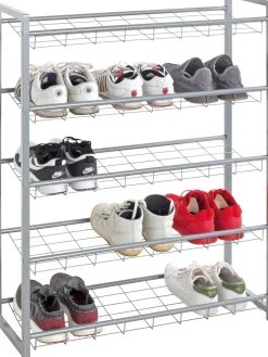 Schuhregal mit 5 Fächern | Metallrahmen | Farbe Aluminium