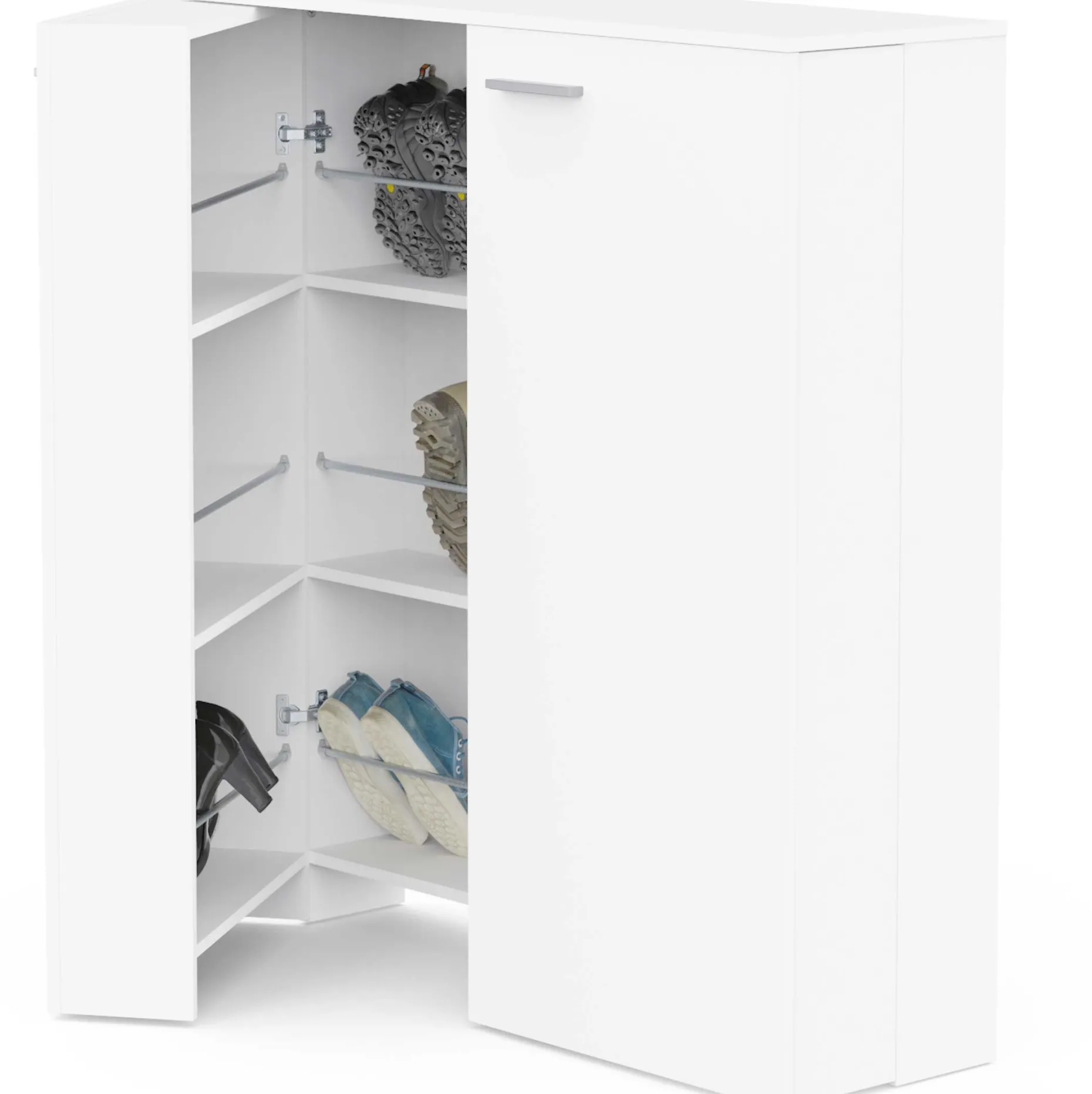 Schuhschrank Cuba - 100x33x114cm - 2 Türen - weiß