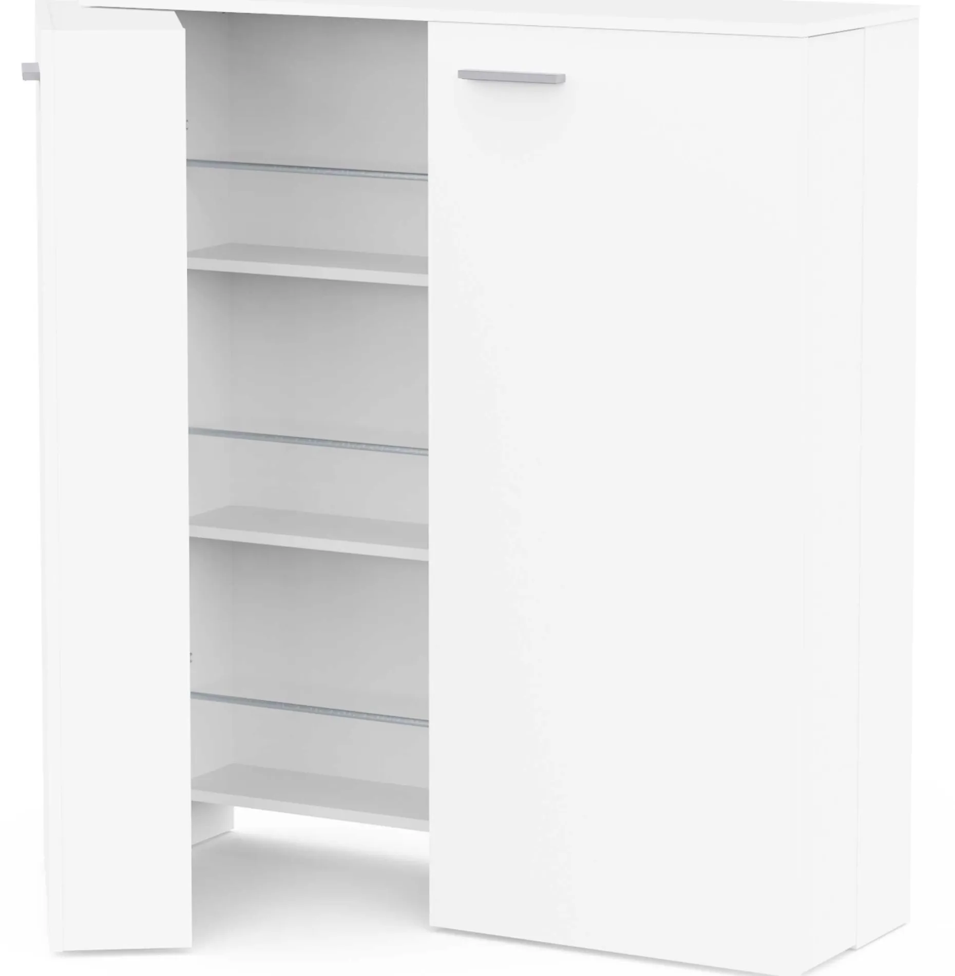 Schuhschrank Cuba - 100x33x114cm - 2 Türen - weiß