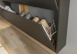 Schuhschrank Elton | 140 x 19 x 85 cm | Graphitgrau Design
