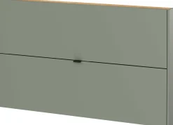 Schuhschrank Elton | 140 x 19 x 85 cm | Satingrünes Design