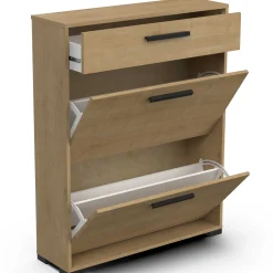 Schuhschrank Izzy | 80,8 x 24,4 x 101,8 cm | Braun