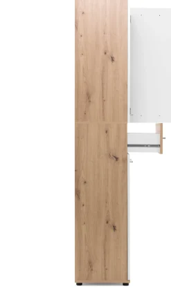 Schuhschrank Jakob 70cm 4 Türen und 1 Schublade - weiß/artisan oak