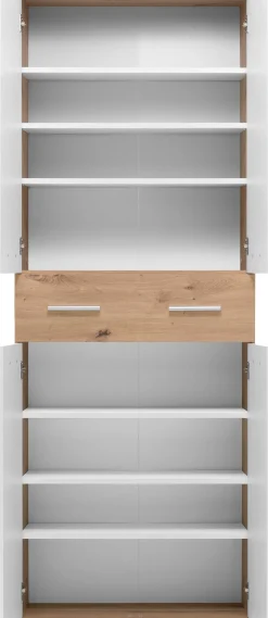 Schuhschrank Jakob 70cm 4 Türen und 1 Schublade - weiß/artisan oak