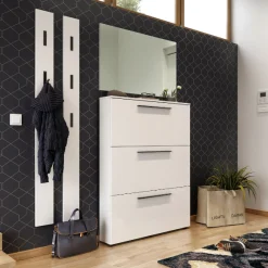 Schuhschrank Jonas 100cm mit drei Türen - weiß