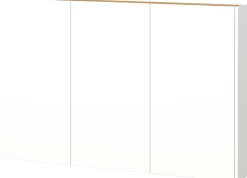 Schuhschrank Lydia - 138 x 25 x 87 cm - 3 Türen - Weiß/Eiche-Dekor