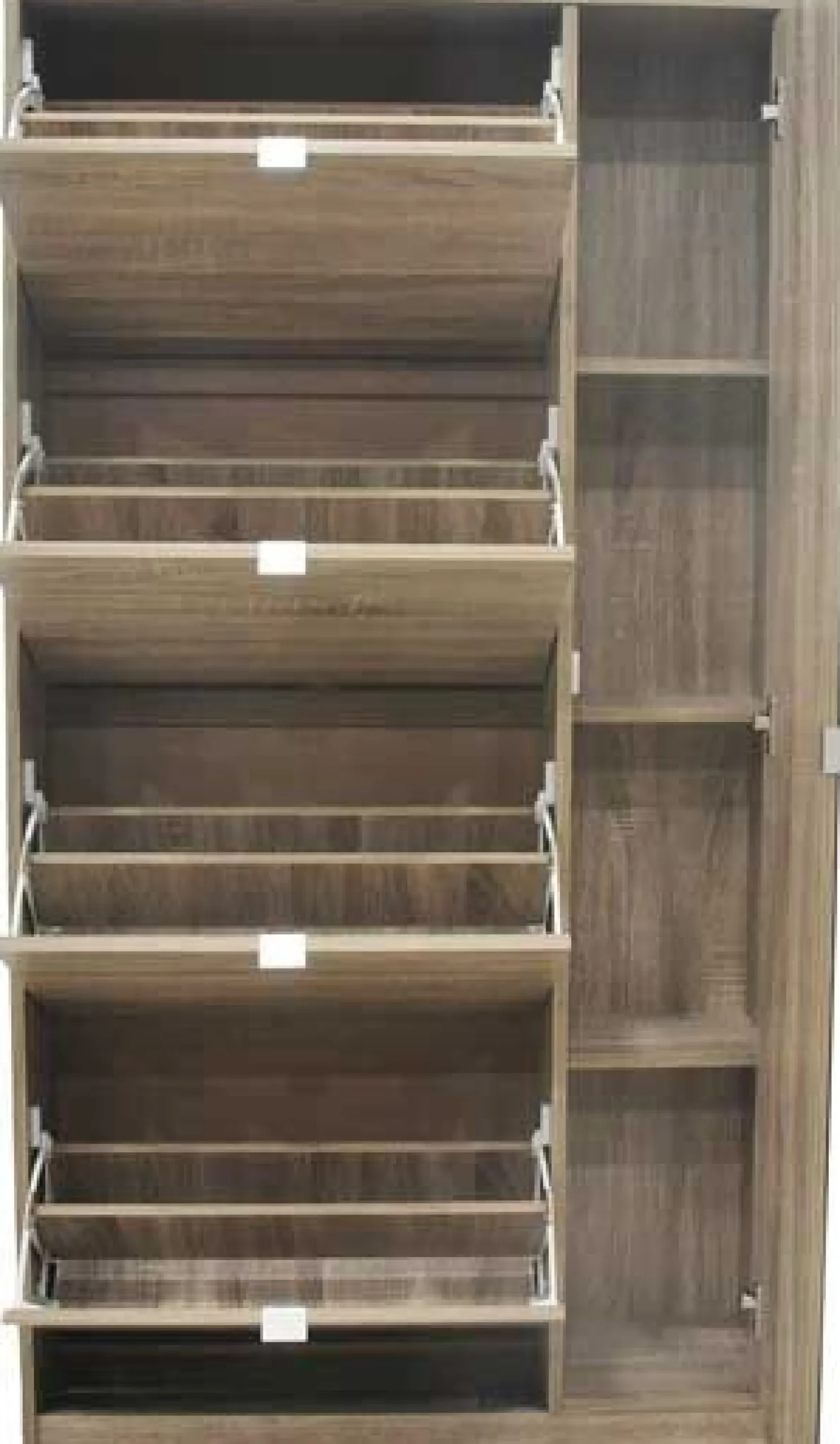Schuhschrank Marcel - 85x24x159cm - mit Spiegel - Eiche Dekor