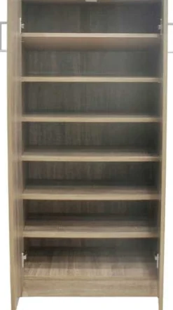 Schuhschrank Maurice - 60x37x122cm - 2 Türen - Eiche Dekor