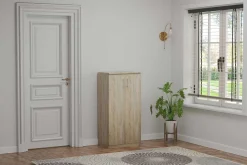 Schuhschrank Maurice - 60x37x122cm - 2 Türen - Eiche Dekor