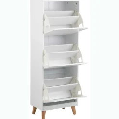 Schuhschrank Mistra 47cm, 3 Türen - weiß