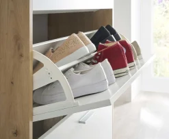 Schuhschrank Paris | 64 x 38 x 126 cm | Weiß