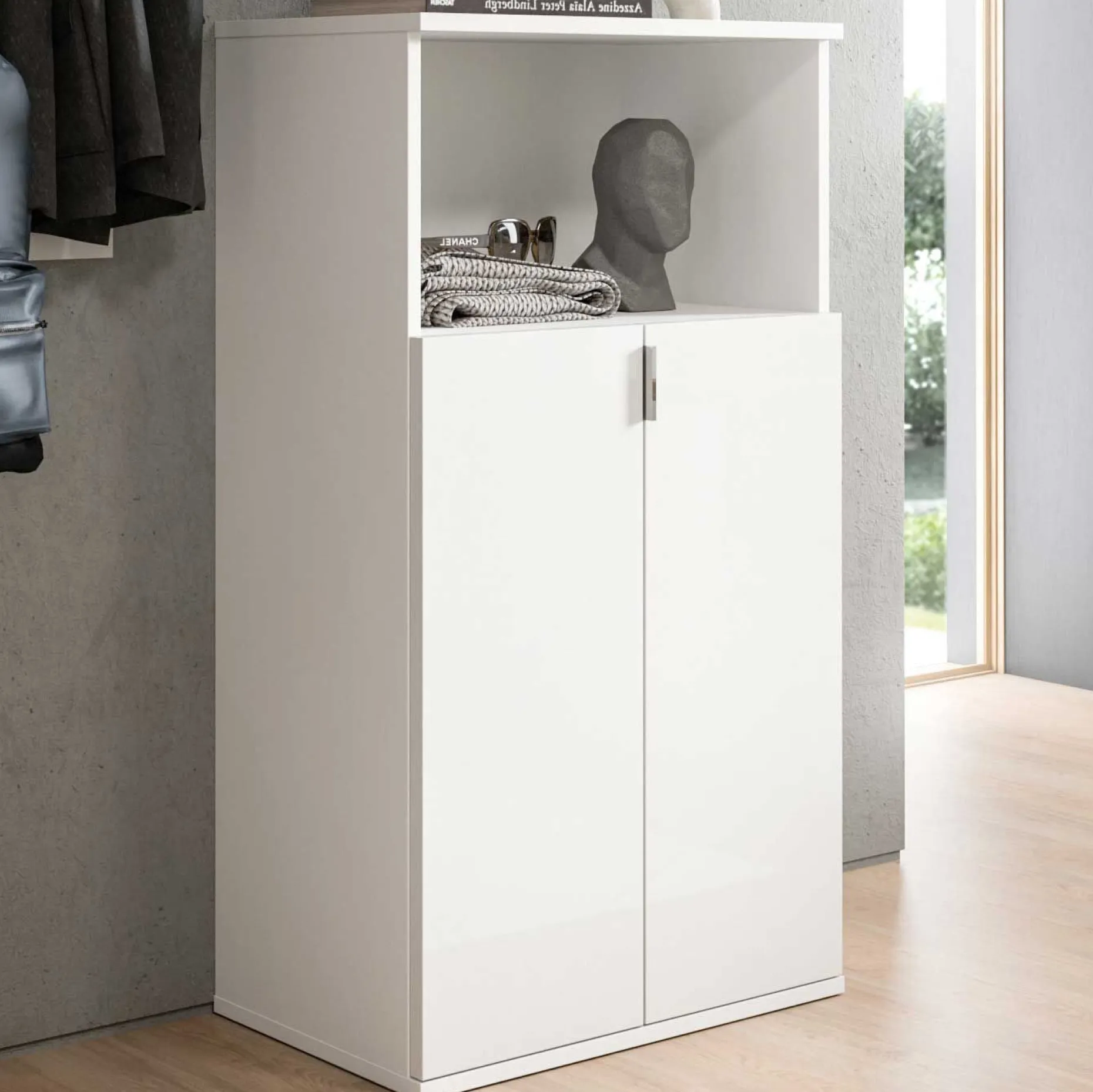Schuhschrank Projekt X Xonox - Hochglanz Weiß - 60x110x37 cm