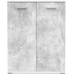 Schuhschrank Ravito - 80x35x102cm - 2 Türen - Betonoptik/Weiß