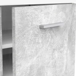 Schuhschrank Ravito - 80x35x102cm - 2 Türen - Betonoptik/Weiß