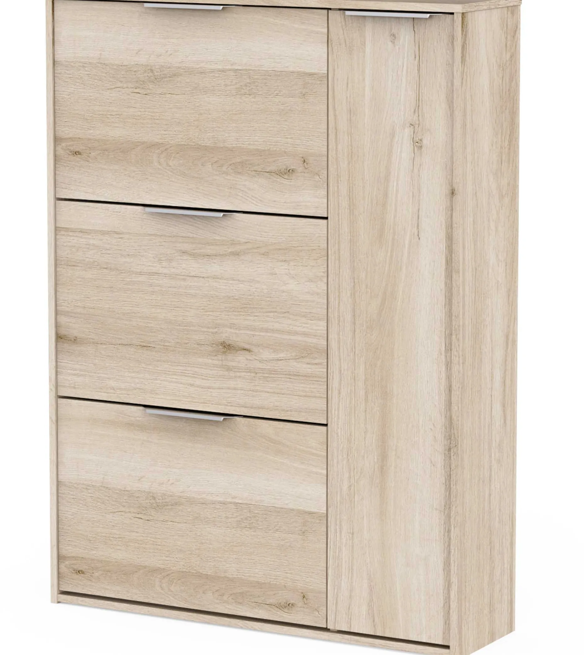 Schuhschrank Spectre - 91x26x123cm - 4 Türen - Eiche Dekor