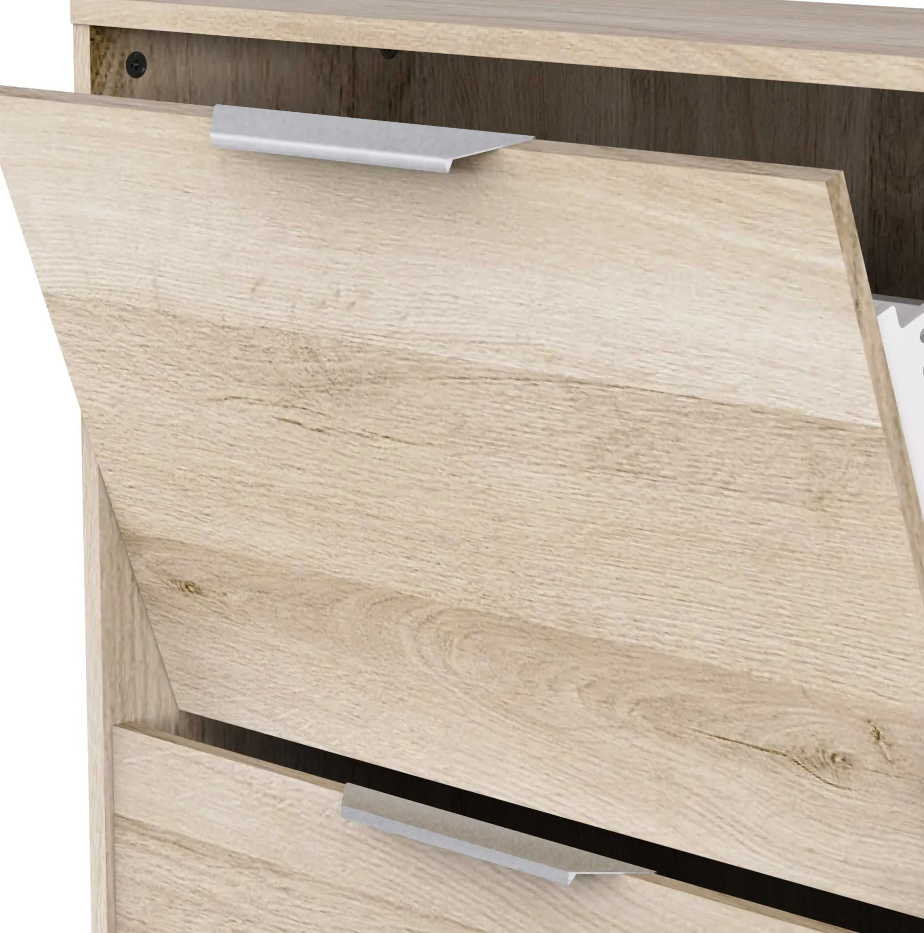 Schuhschrank Spectre - 91x26x123cm - 4 Türen - Eiche Dekor