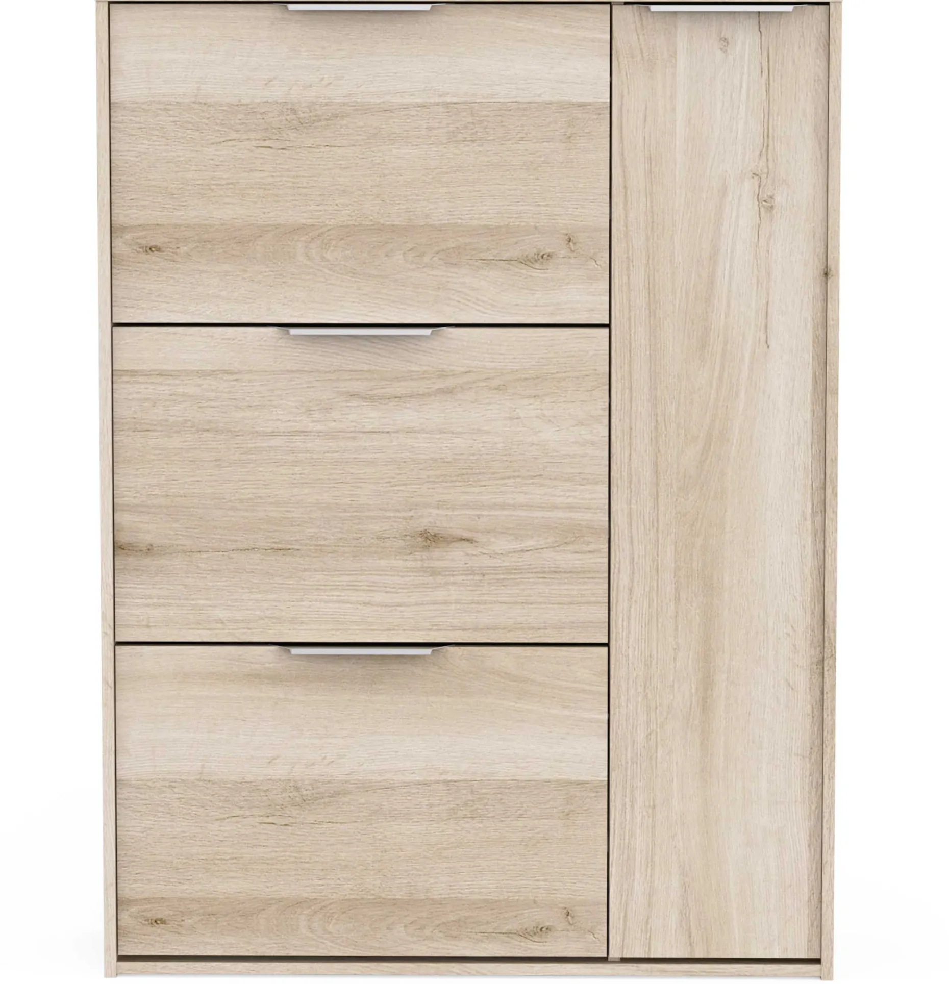 Schuhschrank Spectre - 91x26x123cm - 4 Türen - Eiche Dekor