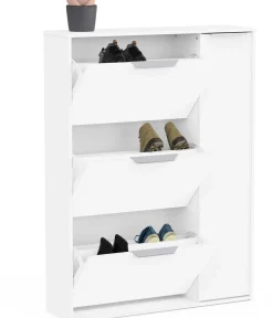 Schuhschrank Spectre - 91x26x123cm - 4 Türen - weiß