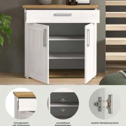 Schuhschrank Verona Xonox - Sibiu Lariks - 95x92x39 cm - Weiß/Natur