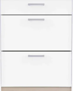 Schuhschrank Watson - 80x29x102cm - 2 Türen und 1 Schublade - weiß
