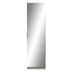 Schuhschrank Zayah - 50x20x180,50 cm - mit Spiegel - Eiche Dekor
