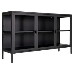 Schwarzes Brisbane Sideboard mit Glastüren