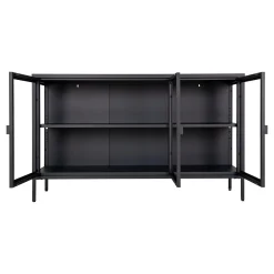 Schwarzes Brisbane Sideboard mit Glastüren