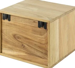Schwebender Nachttisch aus Akazie mit Schublade im Baumdesign