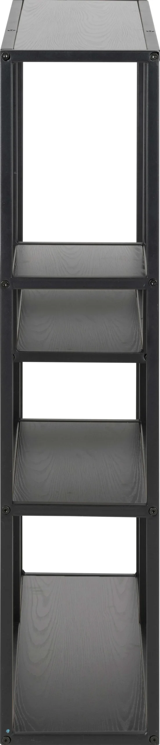Seaford Rechteckiges Wandregal - Schwarzer Stahlrahmen, Melaminharzböden in Esche - 75x20x91 cm".