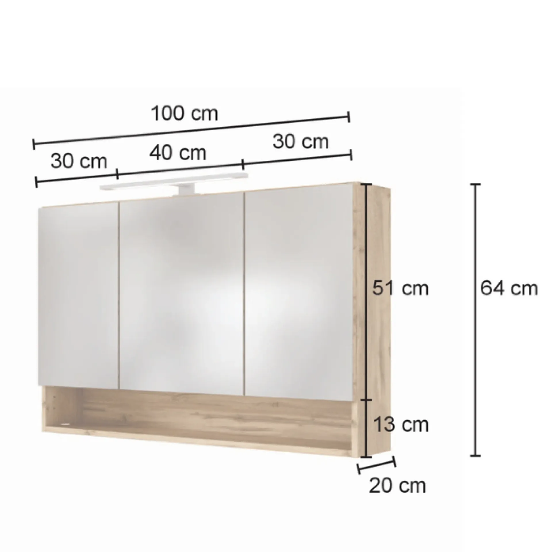 Held SefaBadezimmer : Spiegelschrank, Waschtischschrank, Säulenschrank - Eiche/Weiß